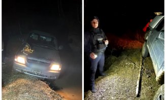 Două studente din Cluj, salvate de jandarmi după ce au rămas blocate cu mașina pe un drum forestier, în plină noapte