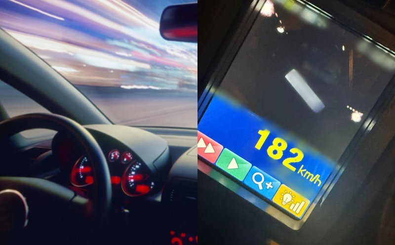 Șofer prins cu 182 km/h în Cluj-Napoca, într-o zonă cu limită de 50 km/h. Polițiștii l-au lăsat pieton, dar să vezi ce amendă record a primit