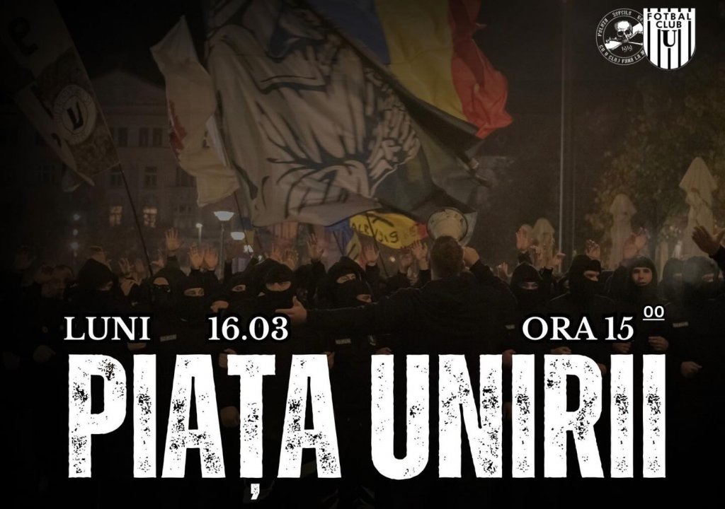 Suporterii ”U” Cluj, anunță mobilizarea: ”La ora 15 ocupăm Piața Unirii! Începem playoff-ul, cu o luptă cât un război! Împreună putem mai mult decât am îndrăznit să visăm!”