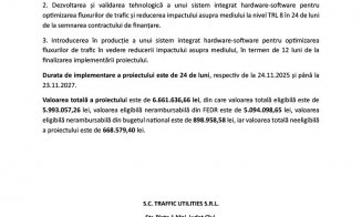 COMUNICAT DE PRESĂ privind demararea proiectului cu titlul „DEZVOLTAREA UNUI SISTEM INOVATIV INTEGRAT HARDWARE-SOFTWARE PENTRU OPTIMIZAREA INTELIGENTĂ A TRAFICULUI ÎN VEDEREA REDUCERII IMPACTULUI ASUPRA MEDIULUI”, cod SMIS 336008