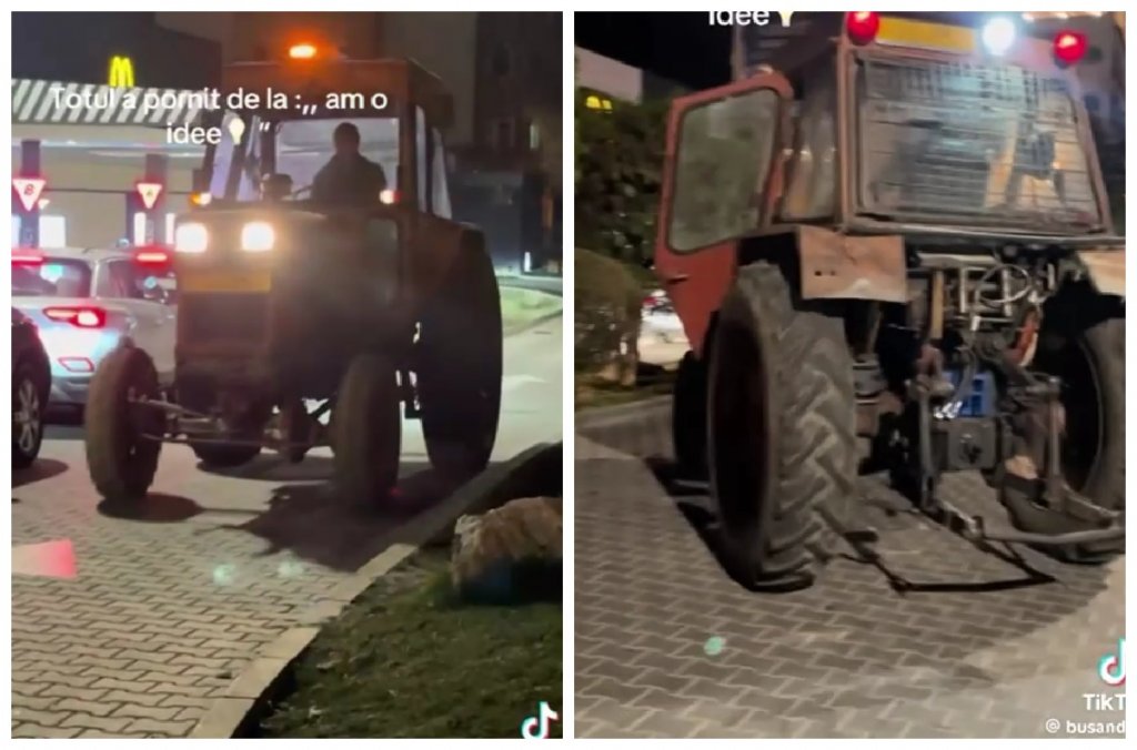 Tractor la coadă pentru un Big Mac. Un clujean a făcut senzație pe internet