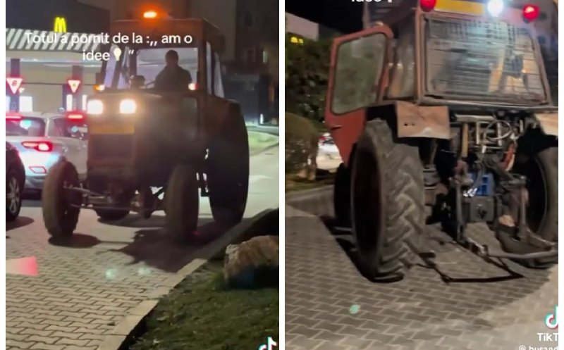 Tractor la coadă pentru un Big Mac. Un clujean a făcut senzație pe internet