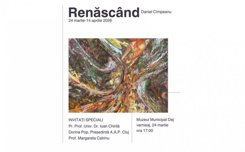 Moment special la Dej: expoziția „Renăscând” marchează 4 ani de evoluție artistică pentru Daniel Cîmpeanu