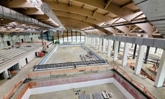 IMAGINI noi de pe șantierul Bazinului Olimpic din Borhanci: lucrările au trecut de 75%