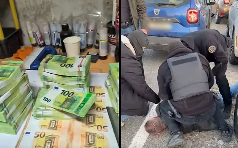 Fabrică de bani FALȘI în România. Rețea, unde s-au falsificat 1,2 milioane de euro, destructurată