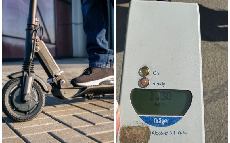 O plimbare scumpă pentru un trotinetist beat la Cluj. Poliția nu l-a iertat