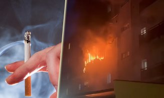 INCENDIU într-un bloc de locuințe: Și-a dat foc la apartament cu o țigară