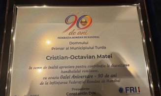 Cristian Matei, primarul din Turda, premiat la Gala Aniversară – 90 de ani de handbal românesc