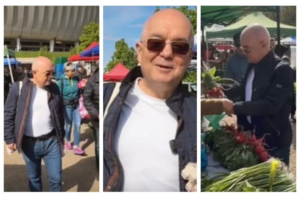 Emil Boc, la cumpărături în piața volantă lângă Cluj Arena: “Să mâncăm sănătos și să susținem economia locală”