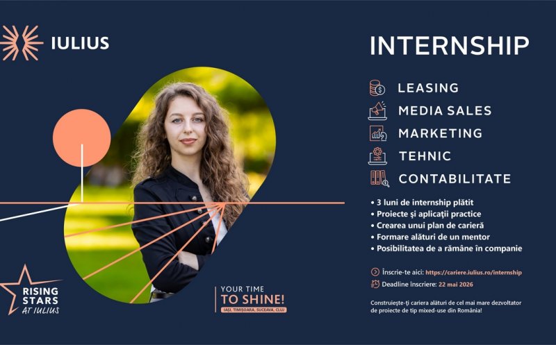 „Rising Stars at IULIUS", internship-ul anual al companiei, a început: 25 de locuri în cinci domenii, patru orașe și oportunitatea de a te alătura unui top developer din România