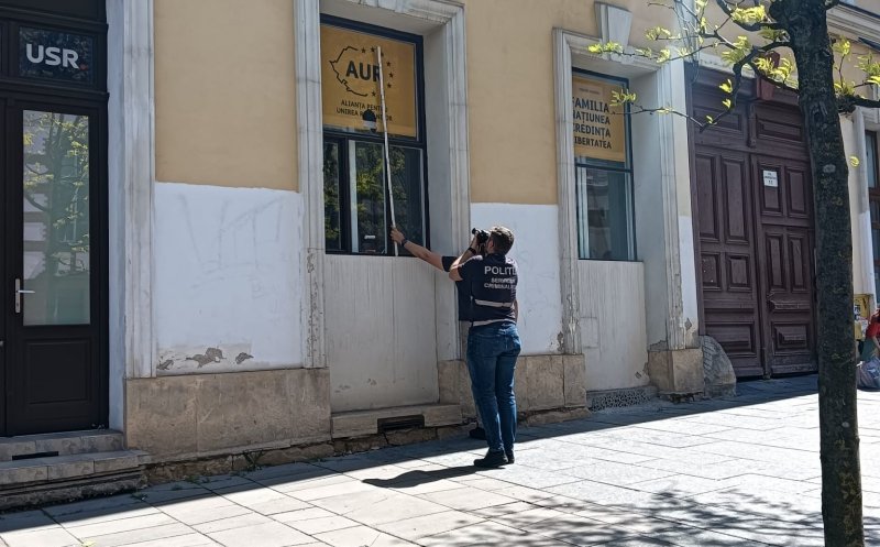 A fost săltat de poliție clujeanul care a vandalizat sediul AUR din oraș