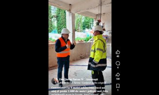 Lucrare la o școală din Cluj-Napoca: Consolidări la 9 metri adâncime, încă un etaj și peste 1.400 de metri pătrați noi
