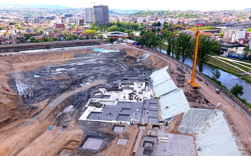 Primele betoane turnate la RIVUS Cluj-Napoca – lucrările avansează vizibil pe șantierul celui mai spectaculos proiect de regenerare urbană din România