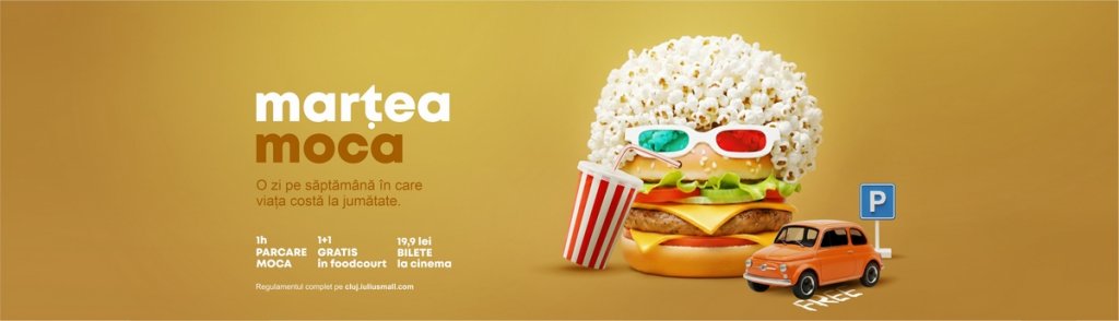 „Marțea Moca”, ziua care îți schimbă rutina la Iulius Mall: oferte în food court, filme la preț redus și recompense la cumpărături