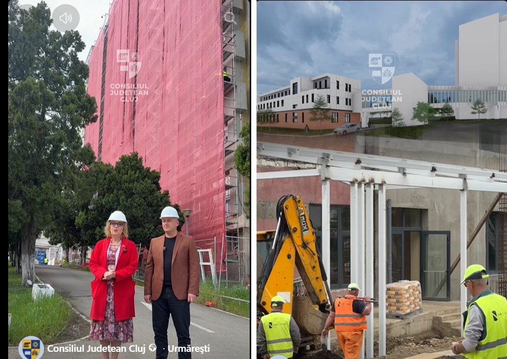 Imagini de pe șantierul Spitalului de Recuperare din Cluj. Lucrările sunt în valoare de peste 100 mil. lei
