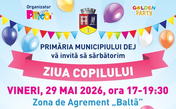 Eveniment dedicat copiilor, în Zona de Agrement ,,Baltă” din Dej: muzică, dans, teatru, ateliere și distracție pentru cei mici