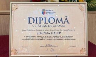 Simona Halep a primit titlul de "Cetățean de onoare" al municipiului Cluj-Napoca