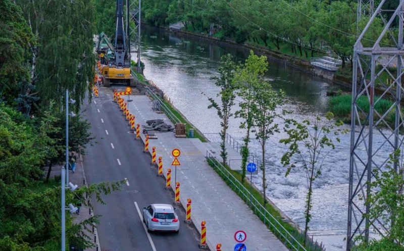 Imagini spectaculoase de pe șantierul podului provizoriu din Grigorescu