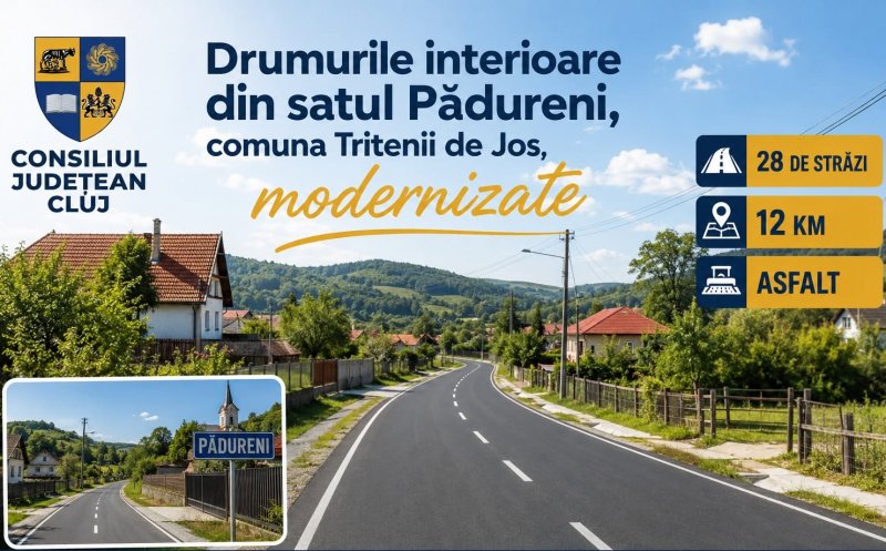 Zeci de străzi dintr-o localitate clujeană urmează să fie asfaltate