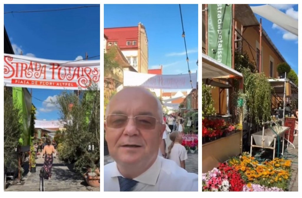 Strada Potaissa se transformă într-o grădină spectaculoasă. Emil Boc îi invită pe clujeni la Piața de Flori Altfel