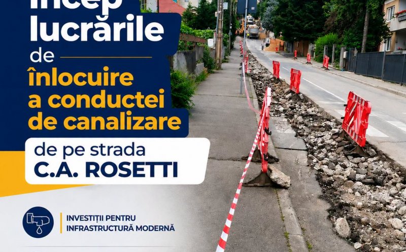 Canalizare nouă pe o stradă din Cluj-Napoca. Circulația este restricționată temporar