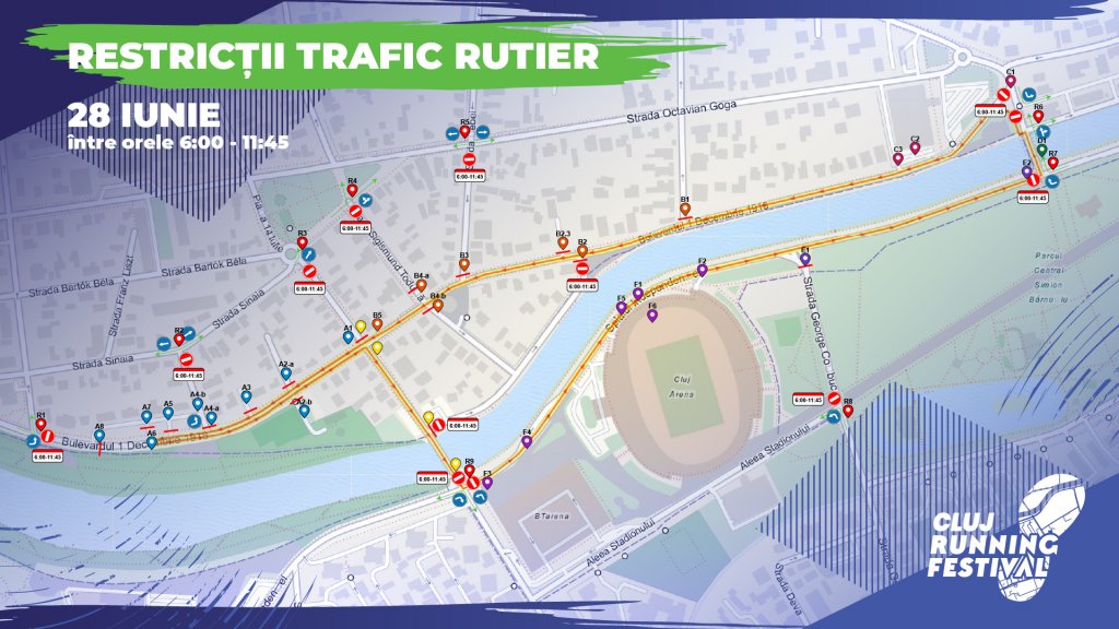 Cluj Running Festival închide circulația auto și pietonală pe mai multe străzi din Grigorescu
