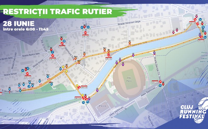 Cluj Running Festival închide circulația auto și pietonală pe mai multe străzi din Grigorescu