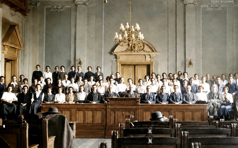 Societatea de Stenografie din Cluj, aici in Universitate, anul 1916 (Imperiul Austro-Ungar)