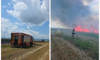 Flăcări uriașe la Turda. Trei hectare de grâu au ars, iar o casă a fost salvată în ultimul moment