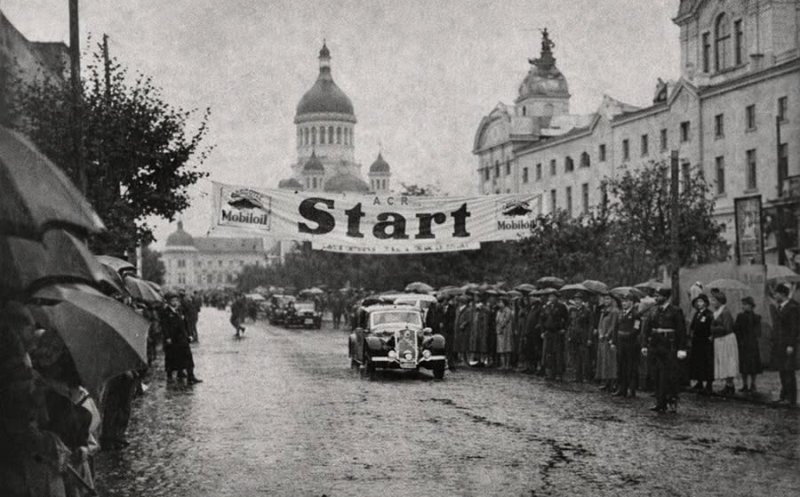 Linia de start la Cursa internațională de coastă Feleac, anul 1934