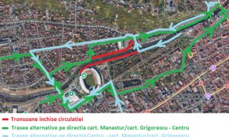 Trafic ÎNCHIS în zona Podului Garibaldi din Cluj timp de două zile. Care sunt rutele alternative