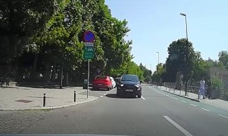 Șofer surprins pe contrasens, în centrul Clujului. „Oare am văzut bine? Tot el a dat flash-uri?”