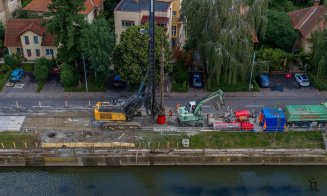 Primele imagini spectaculoase din dronă cu viitorul pod provizoriu peste Someș