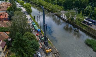 Primele imagini spectaculoase din dronă cu viitorul pod provizoriu peste Someș