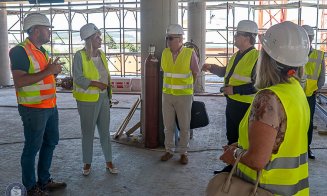 Noi IMAGINI de pe șantierul viitorului Centrului integrat de simulare, training și cercetare al UMF Cluj. Biblioteca va fi gata în această vară