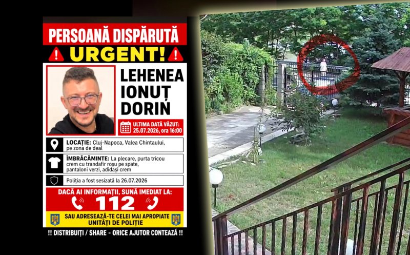 APEL disperat pe Facebook la 4 zile de la dispariția unui bărbat din Cluj: ”AVEM NEVOIE DE AJUTOR SĂ-L GĂSIM PE LEHENEA IONUȚ DORIN”