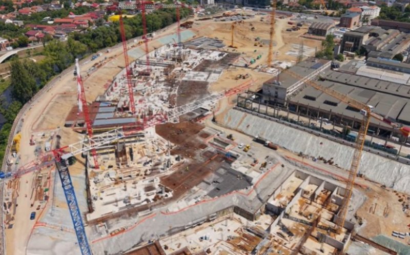 Așa evoluează șantierul RIVUS Cluj-Napoca. NOI IMAGINI cu cel mai mare proiect de reconversie urbană din România