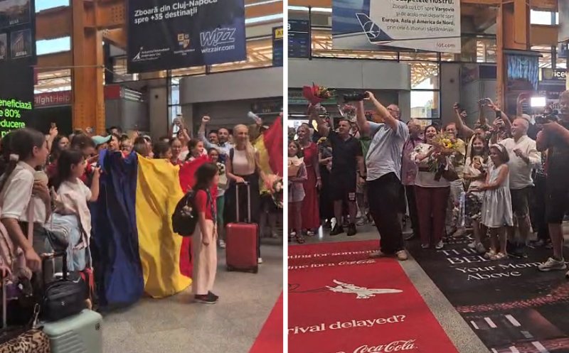 Sărbătoare la terminalul sosiri de pe aeroportul din Cluj-Napoca