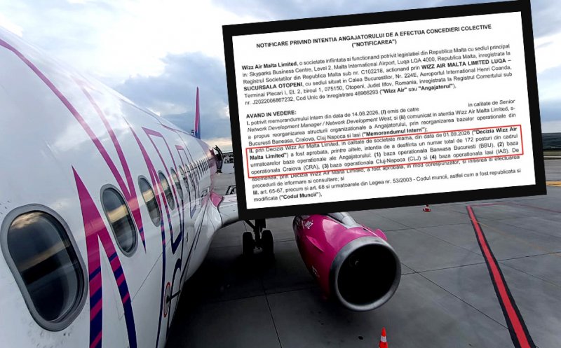 Baza operațională Wizz Air de la Cluj-Napoca, vizată de concedieri colective