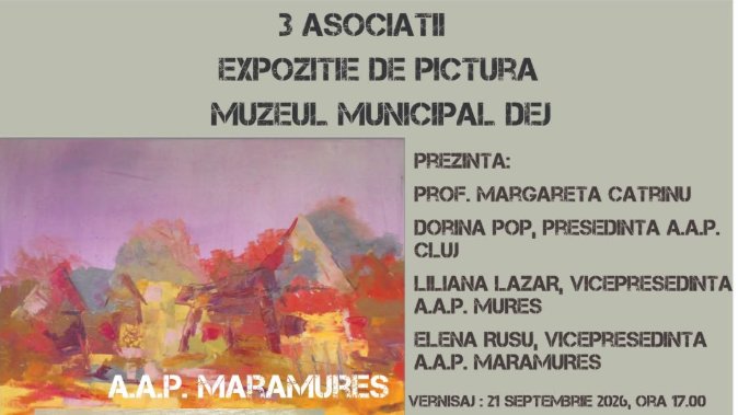 Trei asociații de artiști plastici se reunesc la Dej într-o expoziție de pictură unică