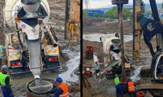 Nouă legătură peste Someș în Cluj-Napoca / Piloți forați de 19 m, cât o clădire cu 6 etaje, dar în subteran