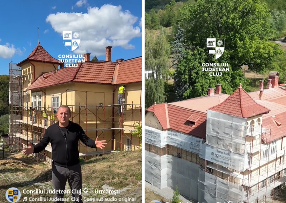 Stadiul lucrărilor la Muzeul Memorial „Octavian Goga" Ciucea. Radu Rațiu, vizită pe șantier