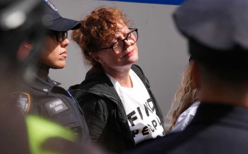 Actrița Susan Sarandon, reținută în timpul unei manifestații împotriva lui Netanyahu la New York