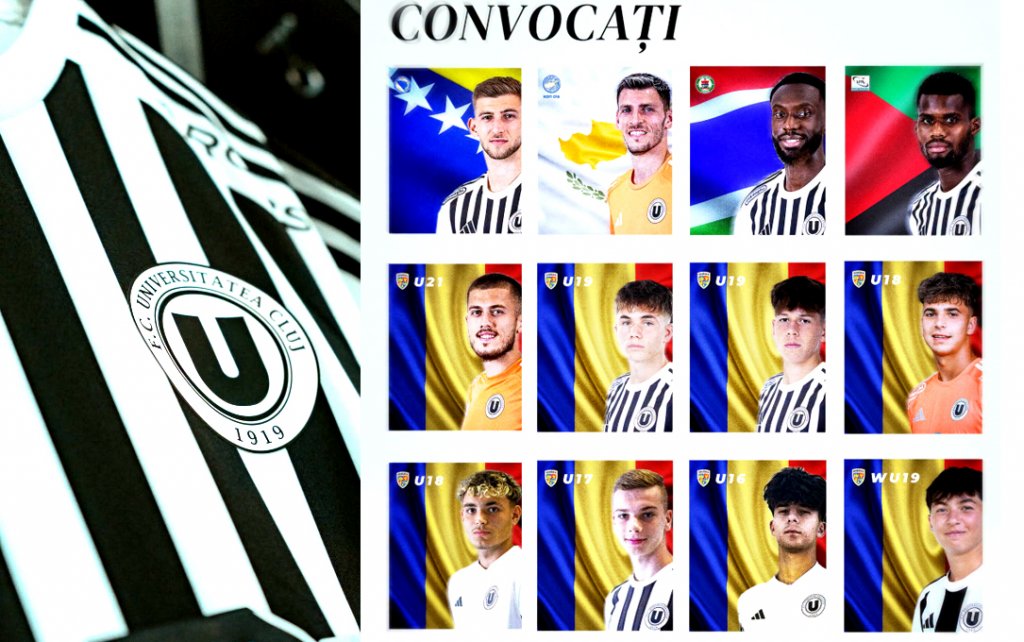 "U" Cluj, 12 reprezentați convocați la echipele naționale