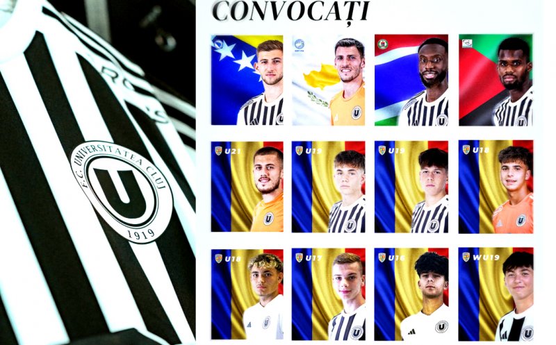 "U" Cluj, 12 reprezentați convocați la echipele naționale