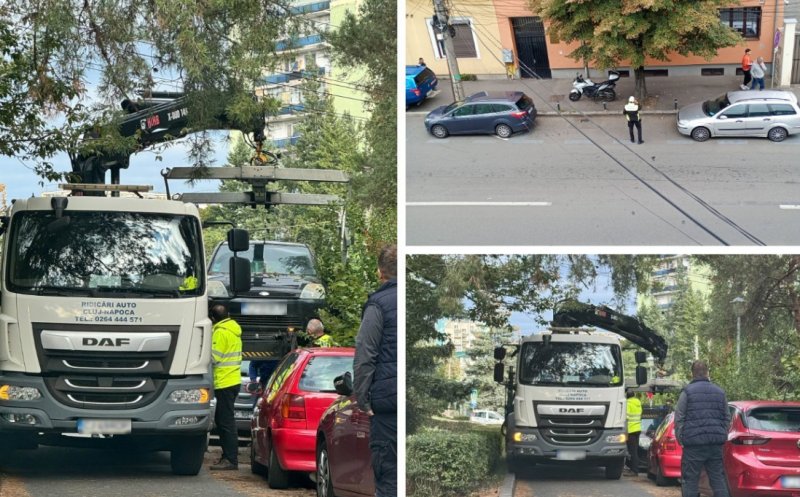 Echipele de ridicări au luat cu „asalt” străzile din Cluj. Mașini ridicate și amenzi pe bandă rulantă
