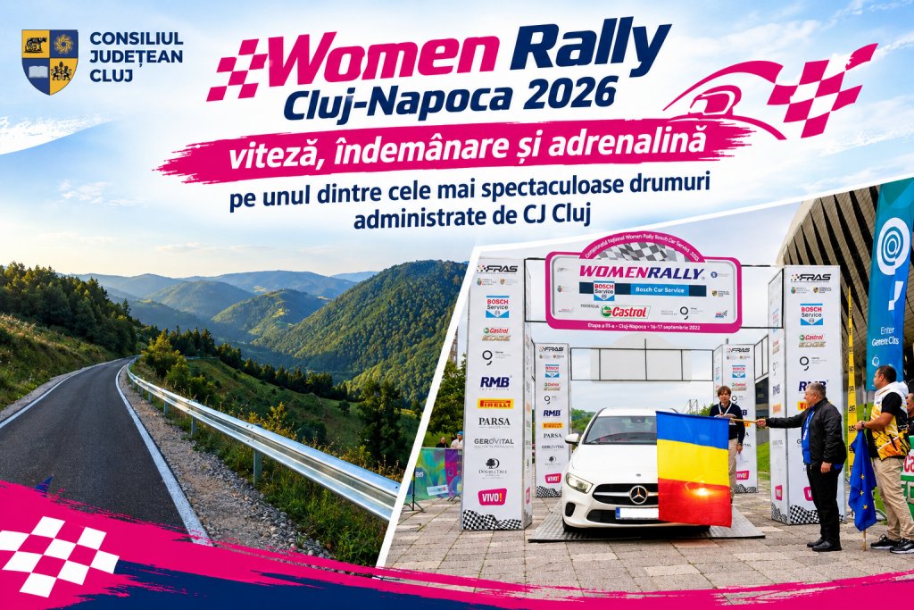 Women Rally Cluj-Napoca 2026 are loc în weekend. Pe ce drum județean va fi oprită circulația