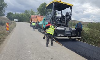 Gata cu gropile pe drumul județean care duce spre Bistrița