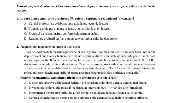 Testul-grilă primit la concursul de directori. Ce au avut de rezolvat profesorii în 60 de minute