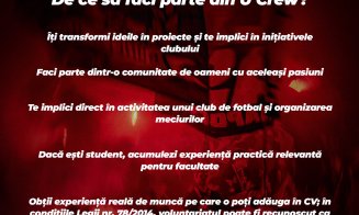 ”U” Cluj caută voluntari! Ești gata să faci parte din echipă?